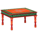 vidaXL Coffee table hand-painted solid mango wood turquoise