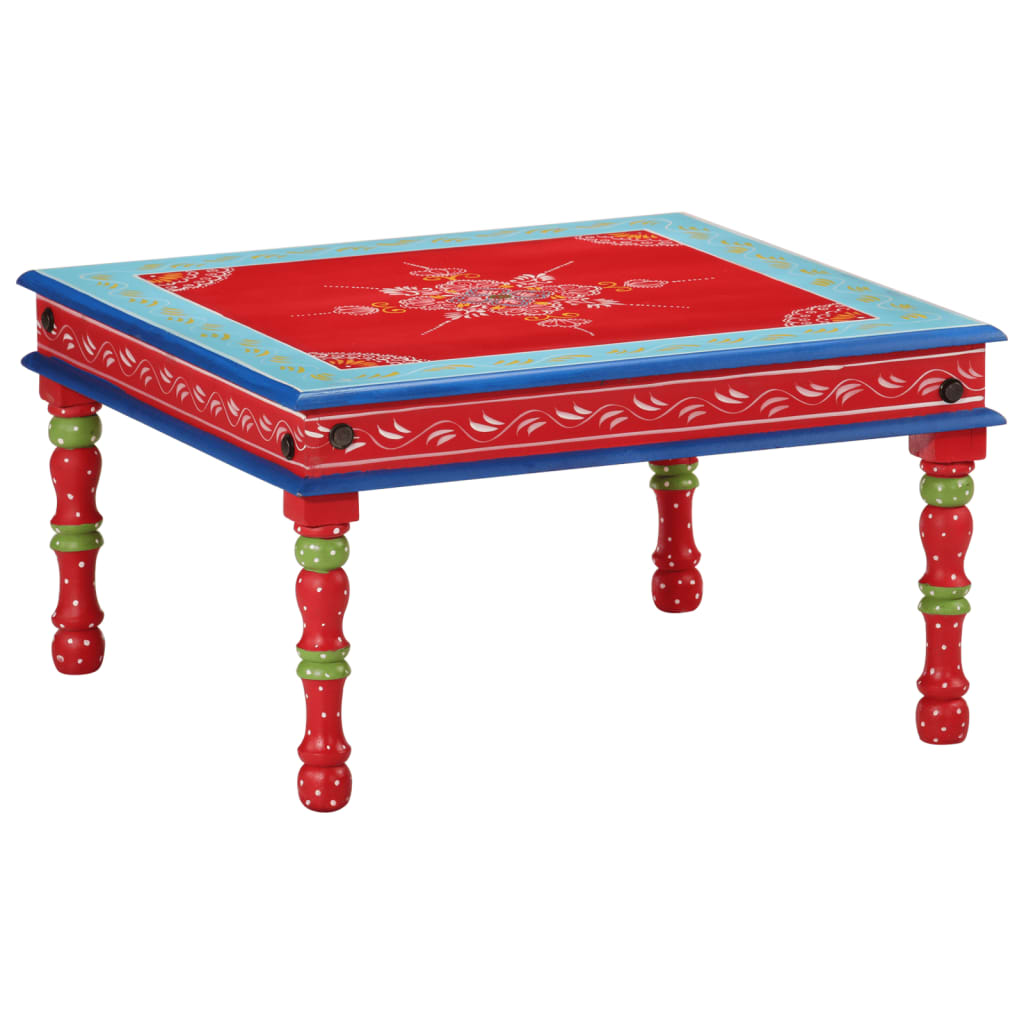 vidaXL Coffee table hand-painted solid mango wood turquoise