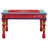 vidaXL Coffee table hand-painted solid mango wood turquoise
