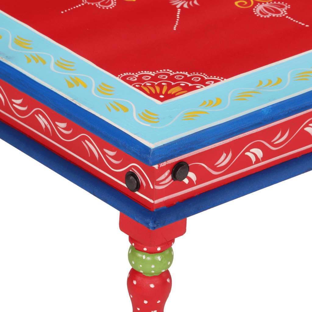 vidaXL Coffee table hand-painted solid mango wood turquoise