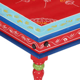 vidaXL Coffee table hand-painted solid mango wood turquoise