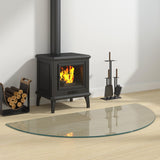 vidaXL Glass Hearth Plate Transparent 800 x 500 mm Glass