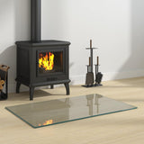 vidaXL Glazen haardplaat Doorzichtig 80 x 50 cm Glas