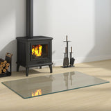 vidaXL Glazen haardplaat Doorzichtig 80 x 50 cm Glas