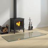vidaXL Glazen haardplaat Doorzichtig 80 x 50 cm Glas