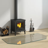 vidaXL Glazen haardplaat Doorzichtig 80 x 50 cm Glas