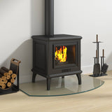 vidaXL Glass Fireplace Hearth Plate Clear 80 x 50 cm Glass