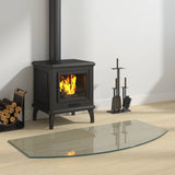 vidaXL Glass Fireplace Hearth Plate Clear 80 x 50 cm Glass