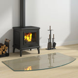 vidaXL Glass Fireplace Hearth Plate Clear 80 x 50 cm Glass