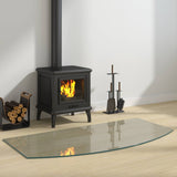 vidaXL Glass Fireplace Hearth Plate Clear 80 x 50 cm Glass