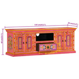 vidaXL Tv-meubel 110x30x40 cm massief mangohout roze