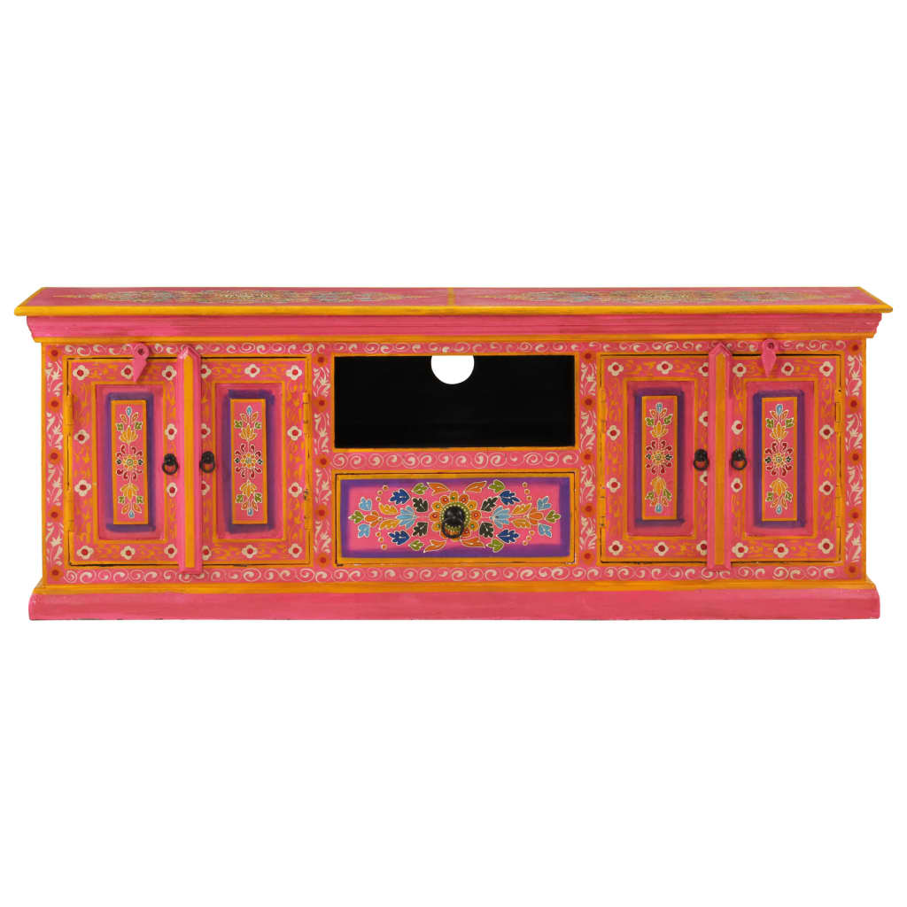 vidaXL Tv-meubel 110x30x40 cm massief mangohout roze