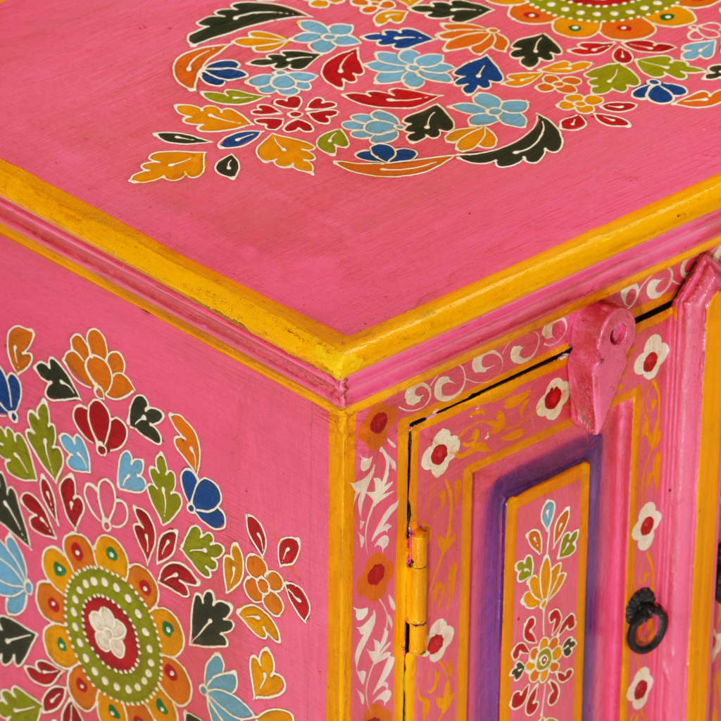 vidaXL Tv-meubel 110x30x40 cm massief mangohout roze