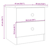 vidaXL Nightstand ALTA 41x35x41 cm Solid Pine Wood