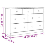 vidaXL Ladekast ALTA 112x35x73 cm massief grenenhout