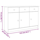 vidaXL Dressoir ALTA 112x35x73 cm massief grenenhout