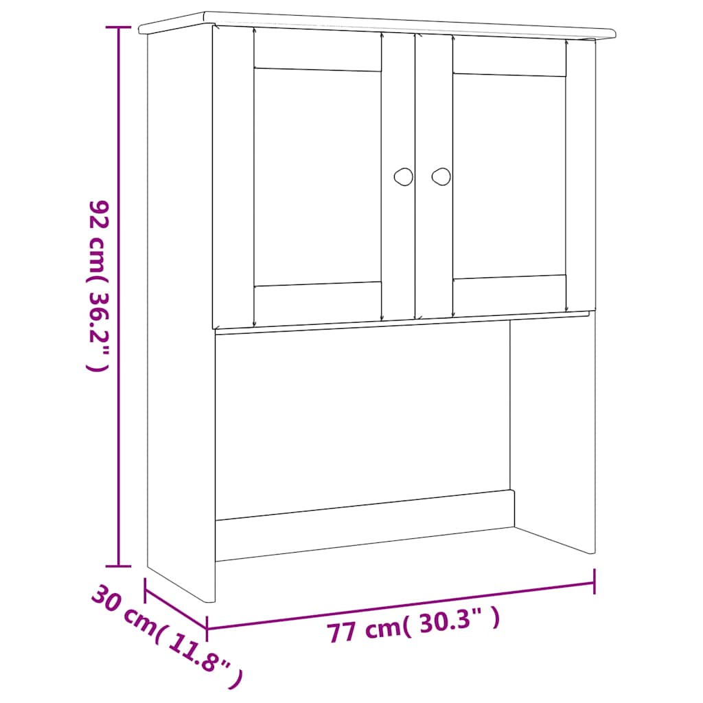 vidaXL Opzetkast ALTA 77x30x92 cm massief grenenhout