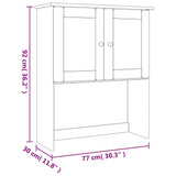 vidaXL Opzetkast ALTA 77x30x92 cm massief grenenhout