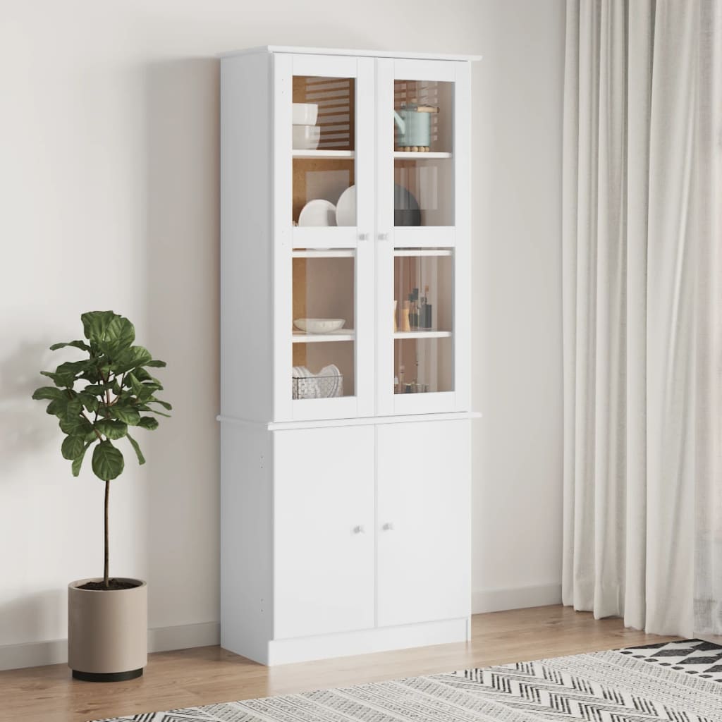 vidaXL Vitrinekast ALTA 77x35x186,5 cm massief grenenhout