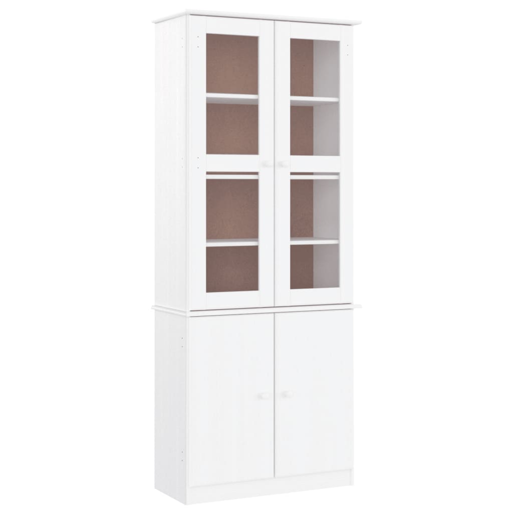 vidaXL Vitrinekast ALTA 77x35x186,5 cm massief grenenhout