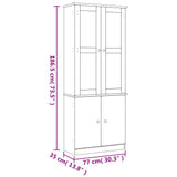vidaXL Vitrinekast ALTA 77x35x186,5 cm massief grenenhout