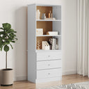 vidaXL Boekenkast met lades ALTA 60x35x142 cm massief grenenhout