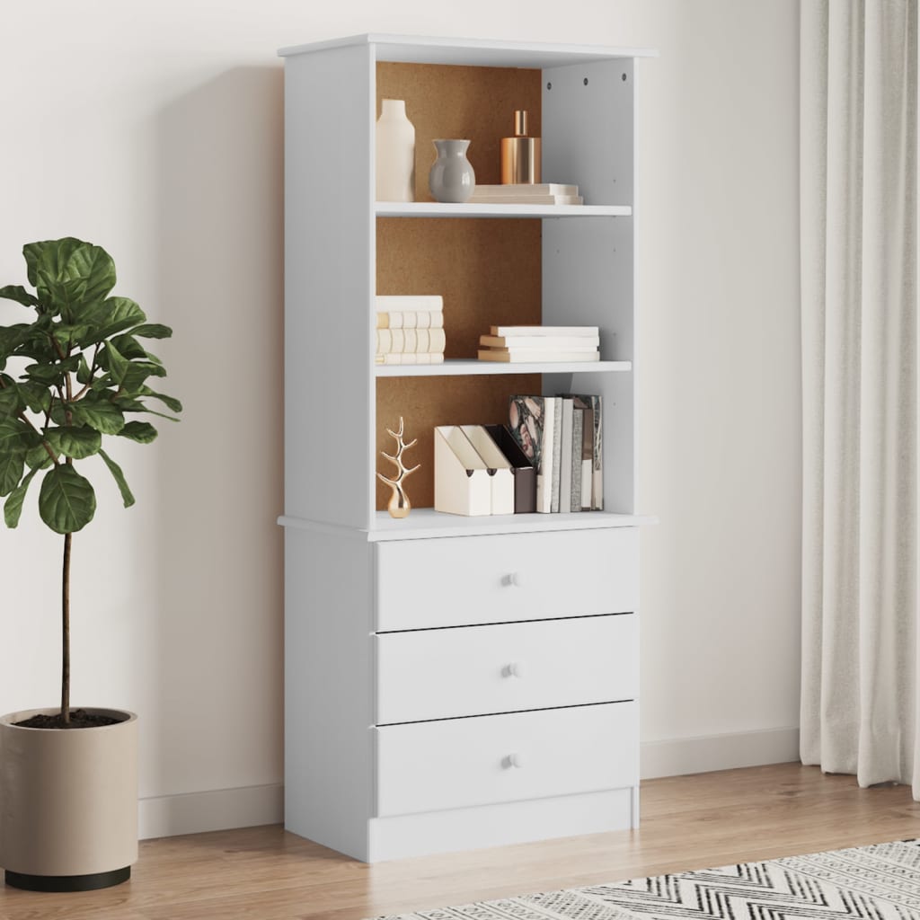 vidaXL Boekenkast met lades ALTA 60x35x142 cm massief grenenhout