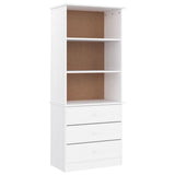 vidaXL Boekenkast met lades ALTA 60x35x142 cm massief grenenhout