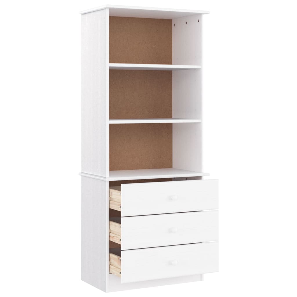 vidaXL Boekenkast met lades ALTA 60x35x142 cm massief grenenhout