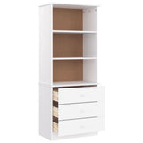 vidaXL Boekenkast met lades ALTA 60x35x142 cm massief grenenhout