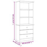vidaXL Boekenkast met lades ALTA 60x35x142 cm massief grenenhout
