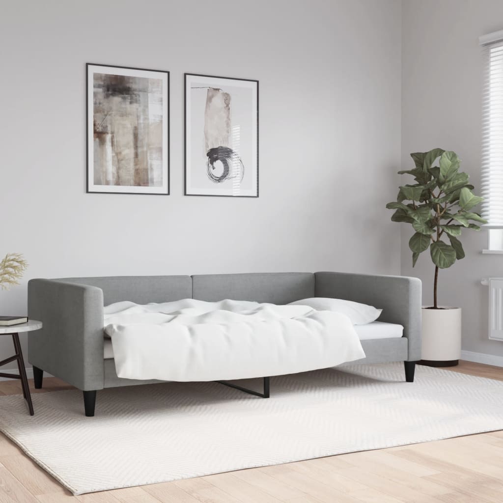 vidaXL Slaapbank 100x190 cm stof donkergrijs