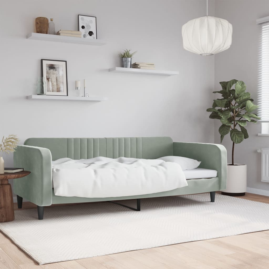 vidaXL Canapé-lit 100x190 cm velours gris clair