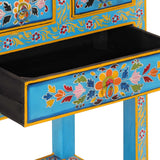 vidaXL Dressoir met lades handgeschilderd massief mangohout turquoise