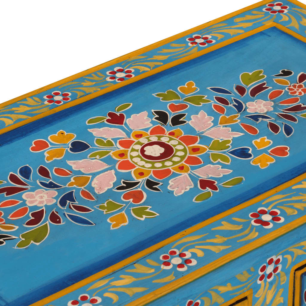 vidaXL Dressoir met lades handgeschilderd massief mangohout turquoise