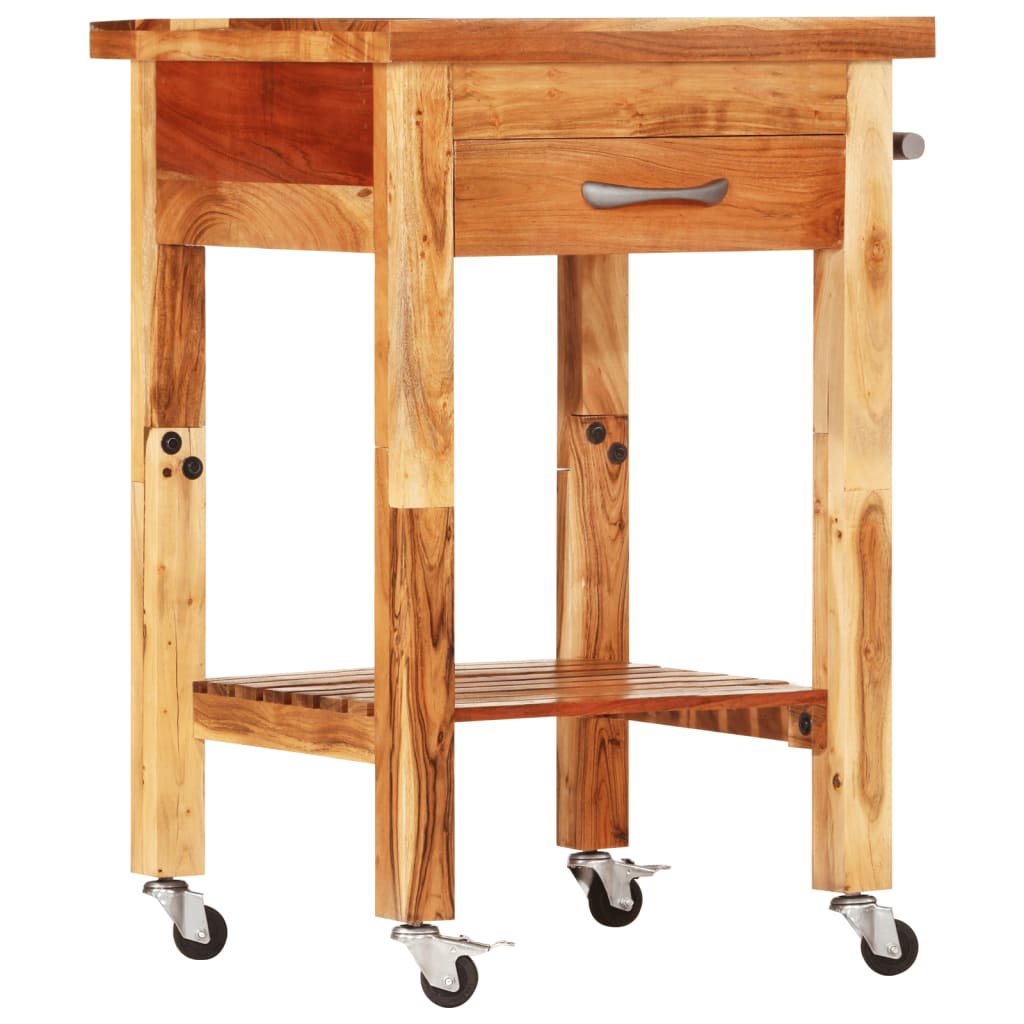 vidaXL Kitchen Trolley 58x58x89 cm solid acacia wood