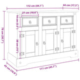 vidaXL Dressoir "Corona" Bruin 112x44x78 cm Massief Hout Mexicaans Dennenhout
