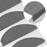vidaXL Self-adhesive Stair Mats 15 pcs 56x17x3 cm beige