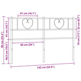 vidaXL Vervangend hoofdbord 75 cm metaal zwart
