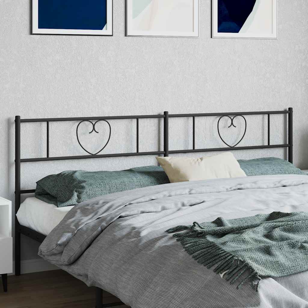vidaXL Vervangend hoofdbord 75 cm metaal zwart