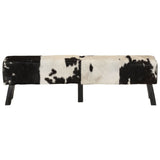 vidaXL Bankje 160x28x50 cm echt geitenleer bruin en wit