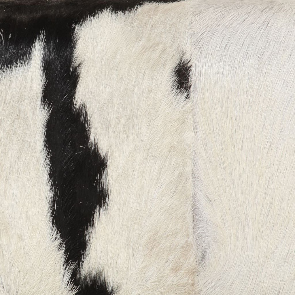 vidaXL Bankje 160x28x50 cm echt geitenleer bruin en wit