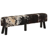 vidaXL Bankje 160x28x50 cm echt geitenleer bruin en wit