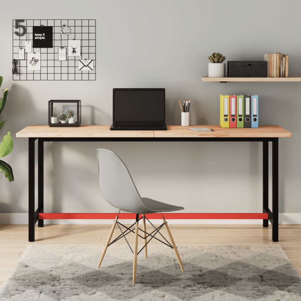 vidaXL Desk Top 80x55x2.5 cm Solid Beech Wood