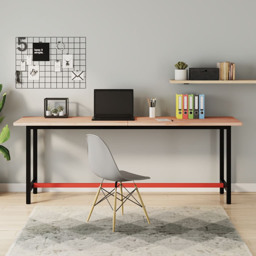 vidaXL Desk Top 80x55x2.5 cm Solid Beech Wood