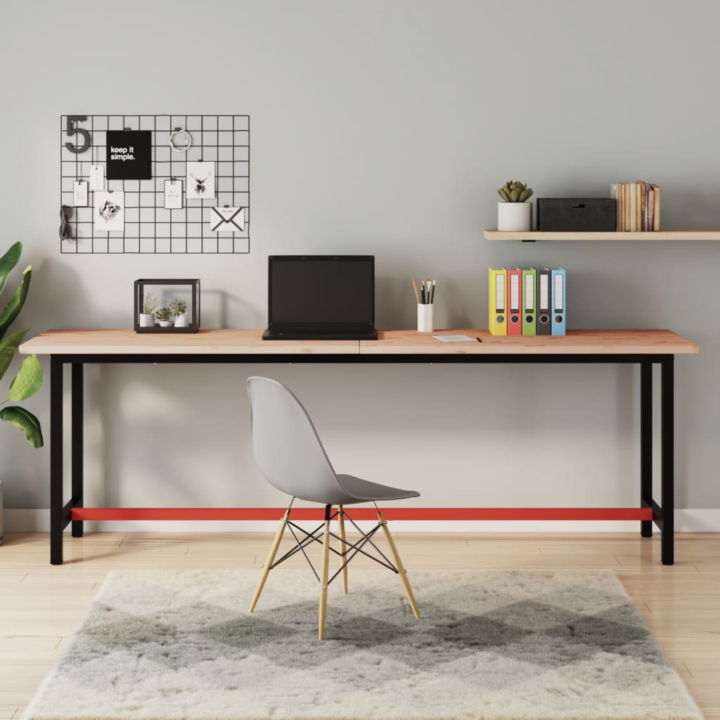 vidaXL Desk Top 80x55x2.5 cm Solid Beech Wood