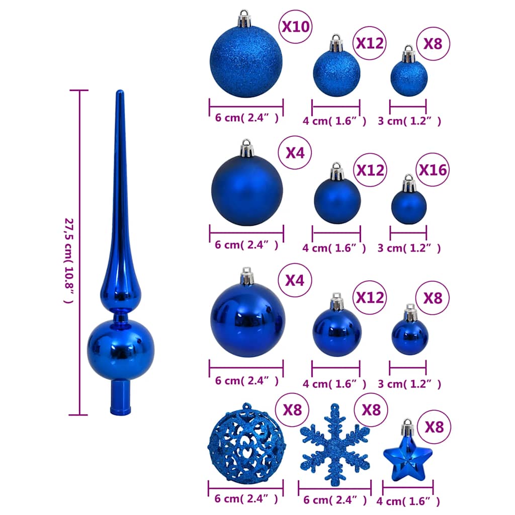 vidaXL 111-delige Kerstballenset polystyreen goudkleurig