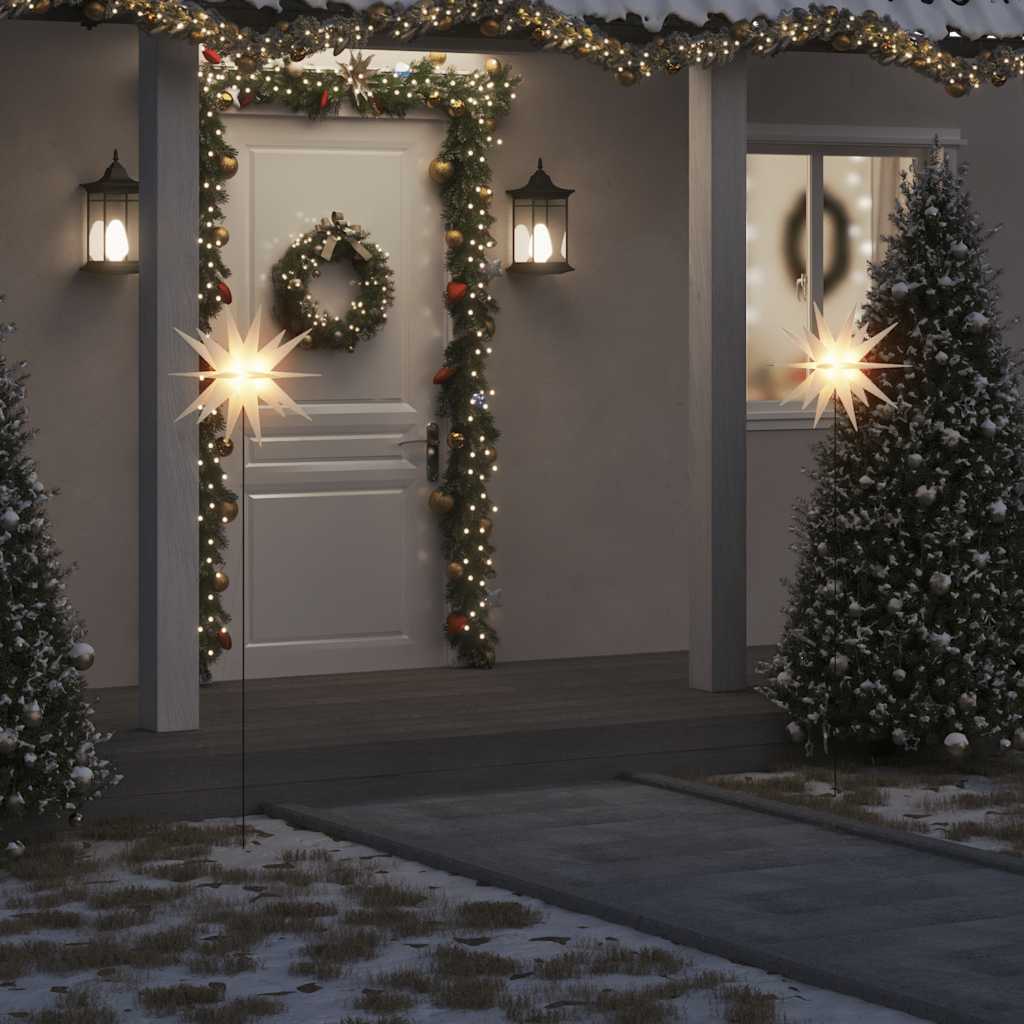 vidaXL Christmas Lights with Ground Spike and LEDs 3 pcs 57 cm Red