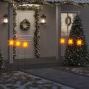 vidaXL Christmas Lights with Ground Spike and LEDs 3 pcs 35 cm Red