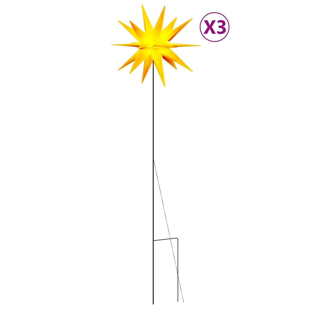 vidaXL Christmas Lights with Ground Spike and LEDs 3 pcs 35 cm Red